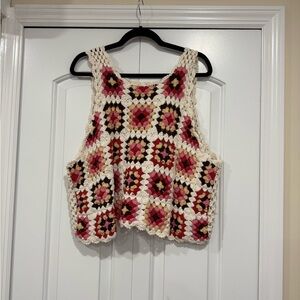 Lucky Brand Multicolor Crochet Tank Top